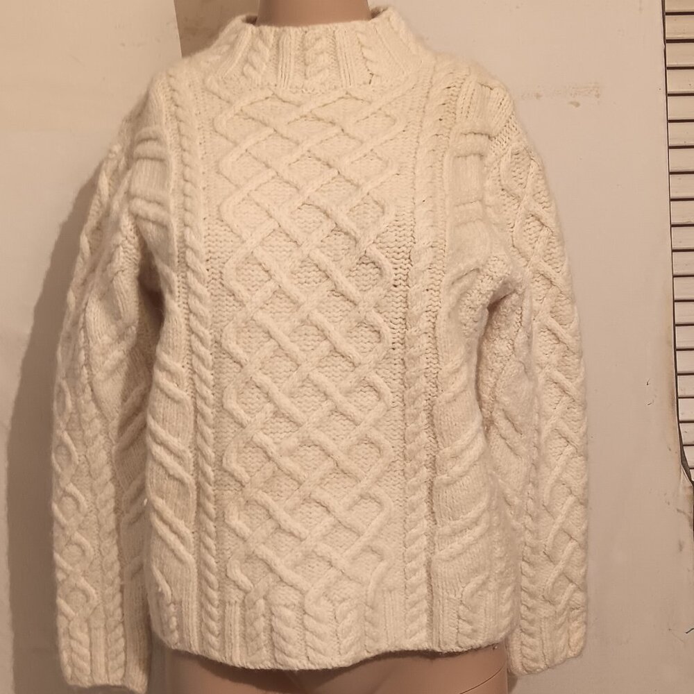 Paul James Wool Made in England White Sweater Size Small